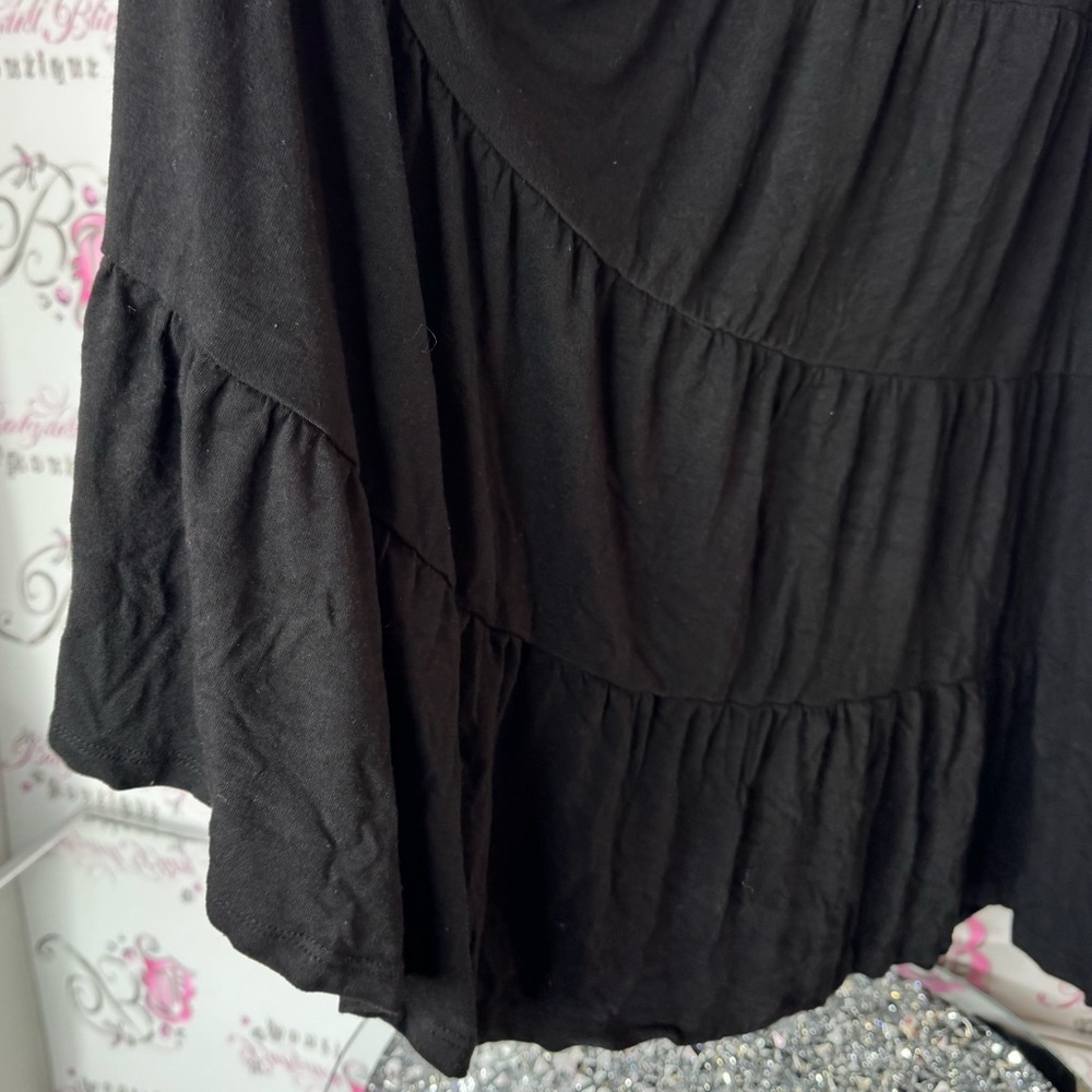 INC dress ruffle frill tiered milkmaid silver detail metal Elegant Black Dress - Picture 6 of 7